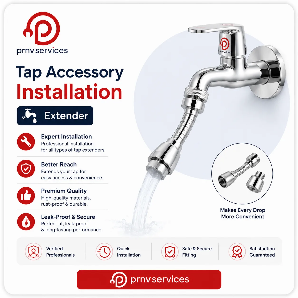 Tap accessory installation Extender