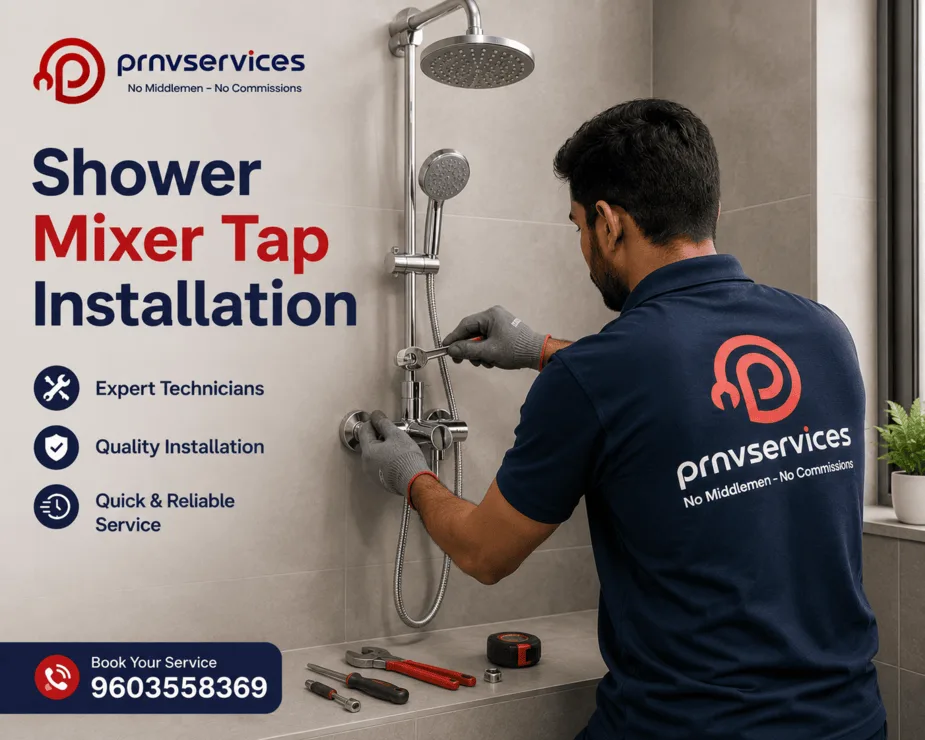 Shower mixer tap installation