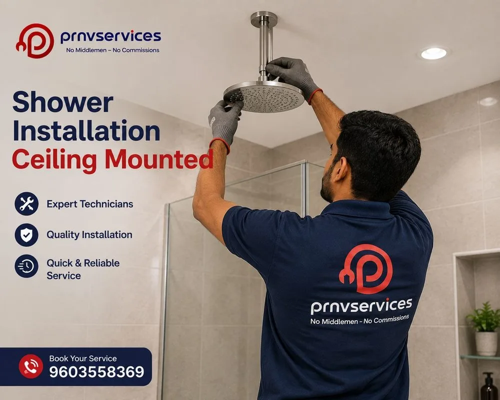 Shower installation Ceiling mounted