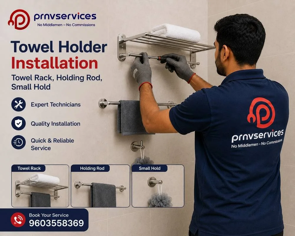 Both Towel rack holder installation