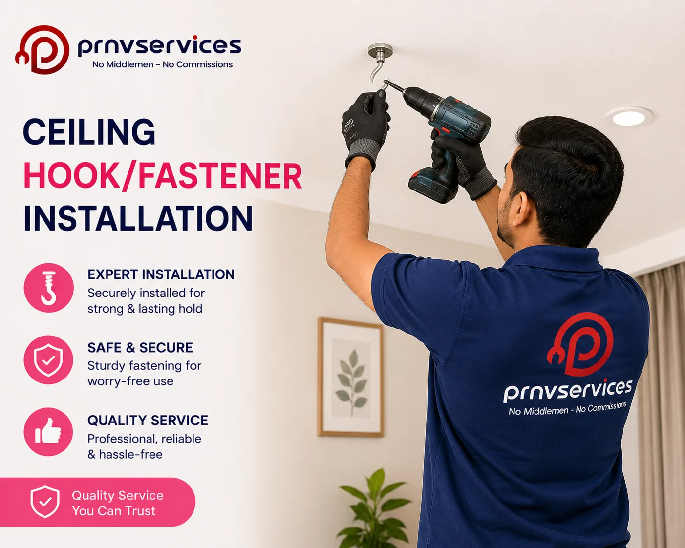 Ceiling Hook/Fastener Installation